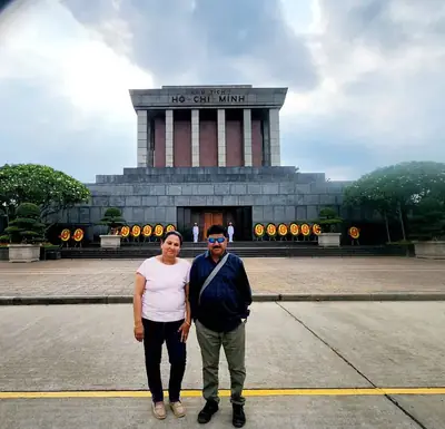 Bliss Tourism guests on tour — Ba Dinh Square, Hanoi, Vietnam