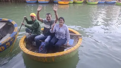 Bliss Tourism guests on tour — Basket boats, Hoi An, Hoi An, Vietnam
