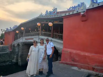 Bliss Tourism guests on tour — The Japanese Bridge, Hoi An, Vietnam