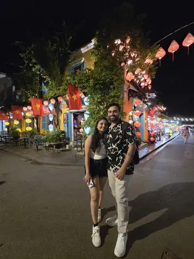 Bliss Tourism guests on tour — The old town after dark, Hoi An, Vietnam