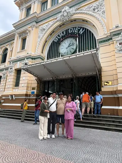 Bliss Tourism guests on tour — Saigon Central Post Office, Ho Chi Minh City, Vietnam